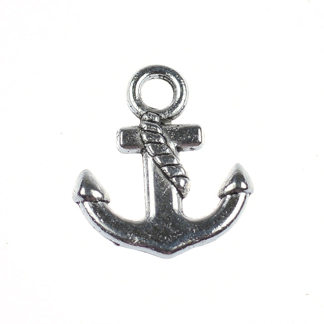 Berlock, ankare, antiksilver, 15x17mm, 10st