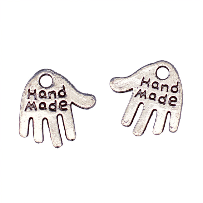 Berlock, hand "handmade", antiksilver, 12mm, 20st