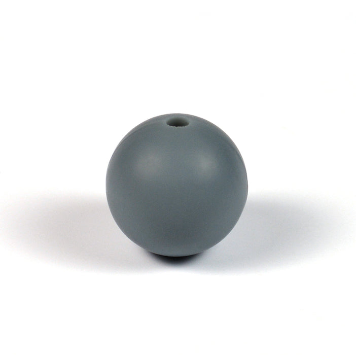 Silikonpärlor, mörkgrå, 12mm
