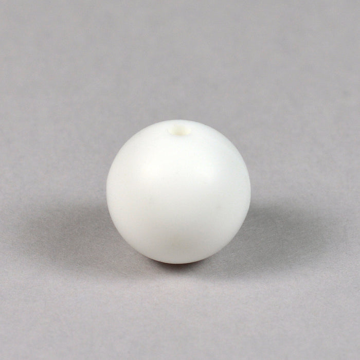 Silikonpärlor, vit, 12mm