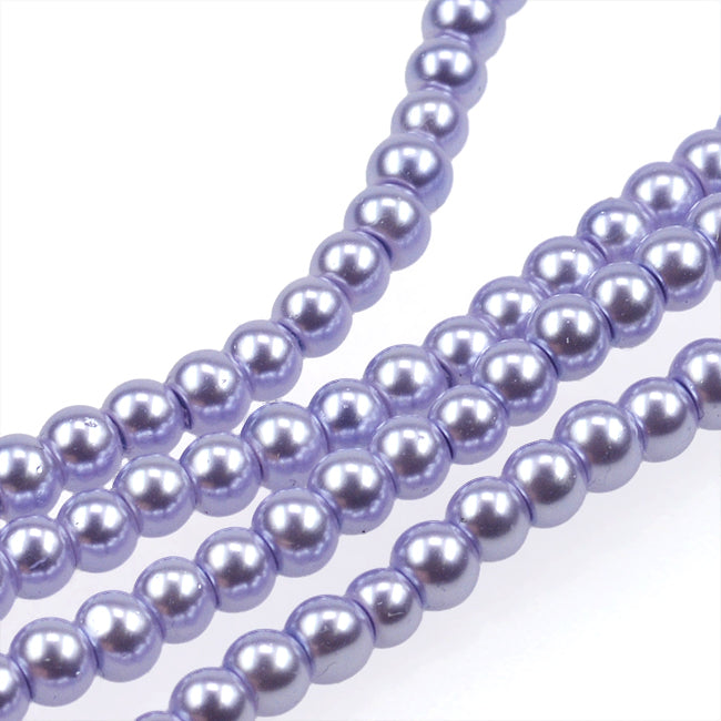 Vaxade glaspärlor, lavendel, 4mm