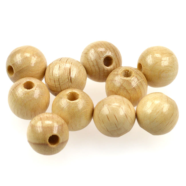 Träpärlor, 12mm, naturlig, 35st