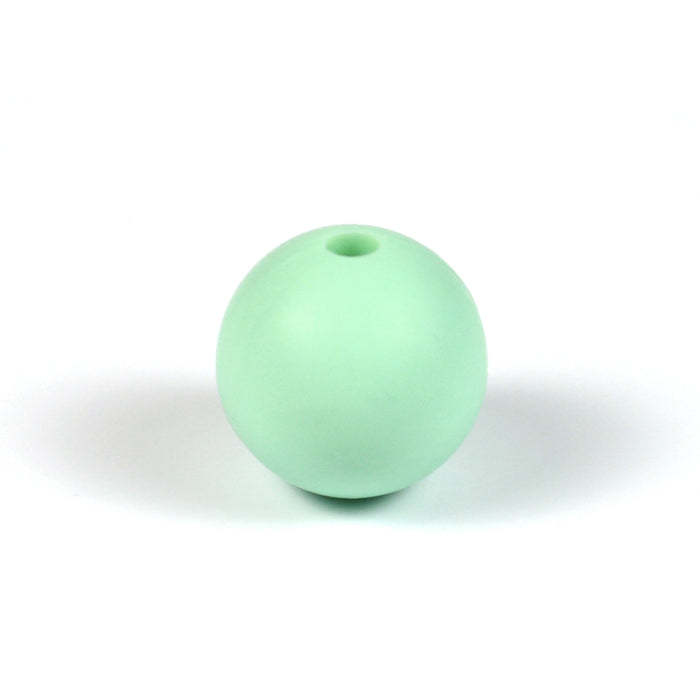 Silikonpärlor, mint, 12mm