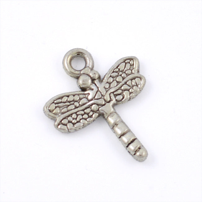 Berlock, trollslända, antiksilver, 16x20mm, 10st