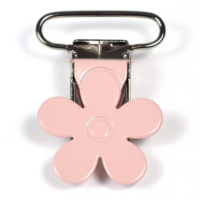 Metallclips, blomma, puderrosa