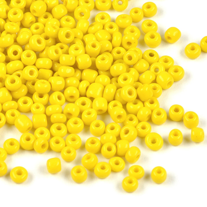 Seed Beads, 3mm, opak gul, 30g