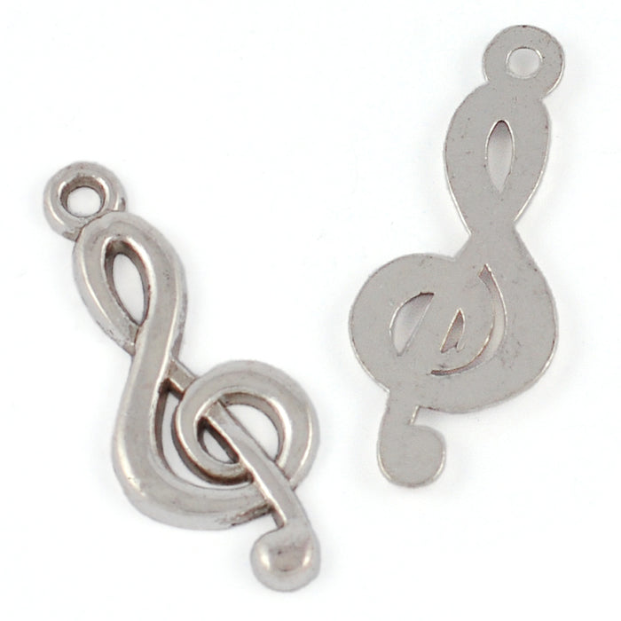 Berlock, klav, antiksilver, 10x22mm, 10st