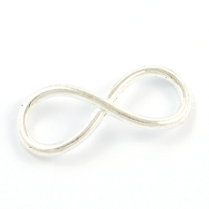 Connector, infinity, silver, 30mm, 10st