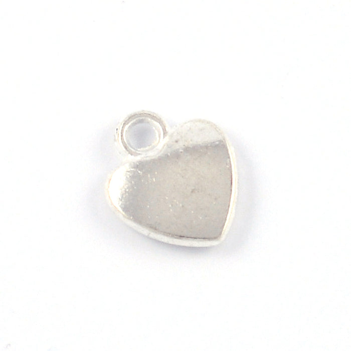 Berlock, hjärta, silver, 10x12mm, 10st