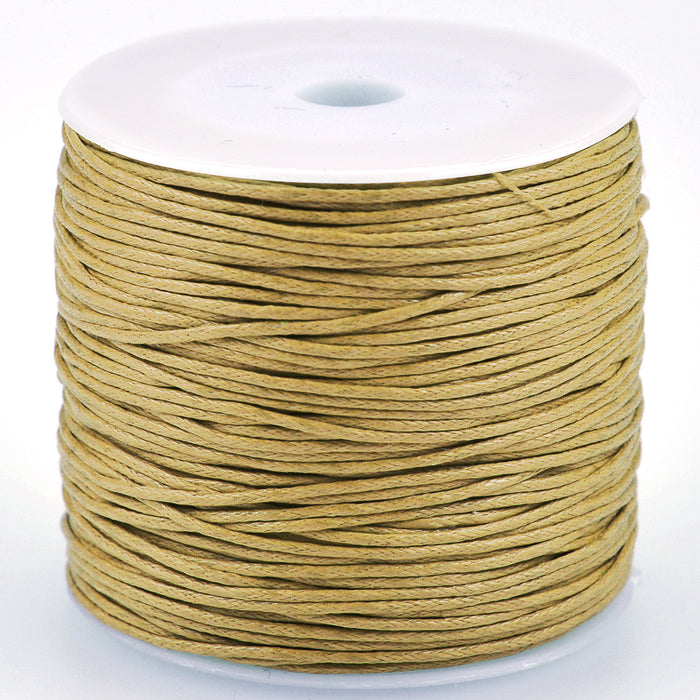 Vaxat bomullssnöre, beige, 1mm