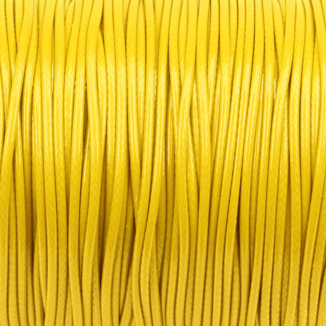Vaxat polyestersnöre, gul, 1,5mm, 5m