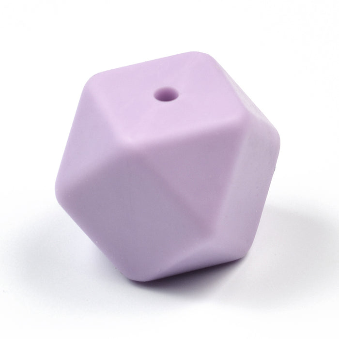 Kantig silikonpärla, lavendel, 18mm