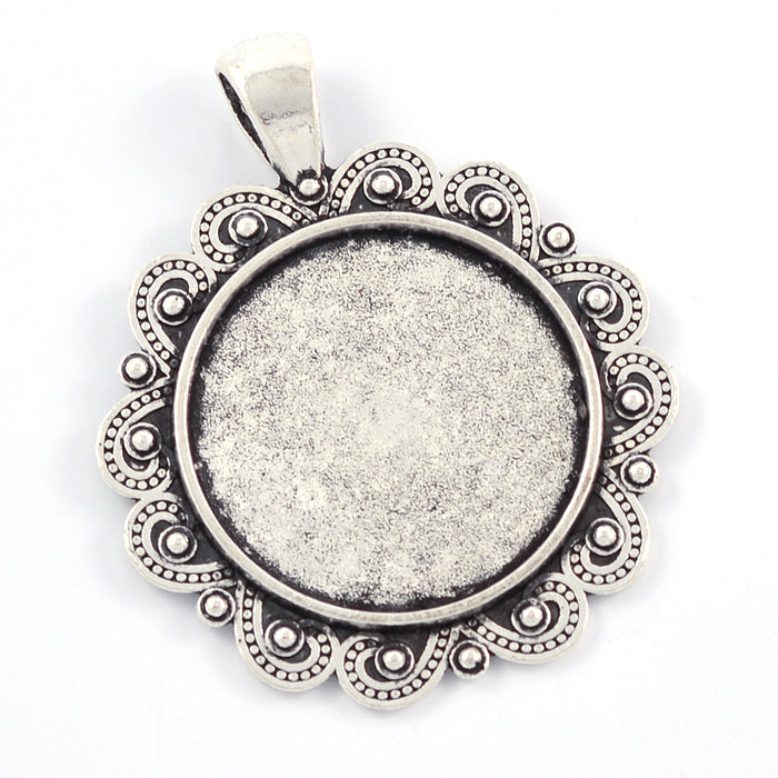 Ramberlock med ornament, antiksilver, 25mm