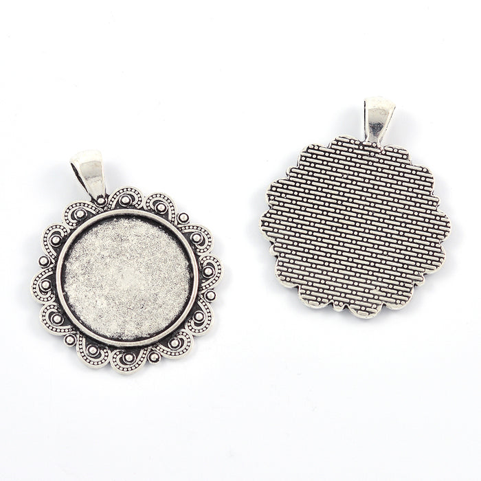Ramberlock med ornament, antiksilver, 25mm
