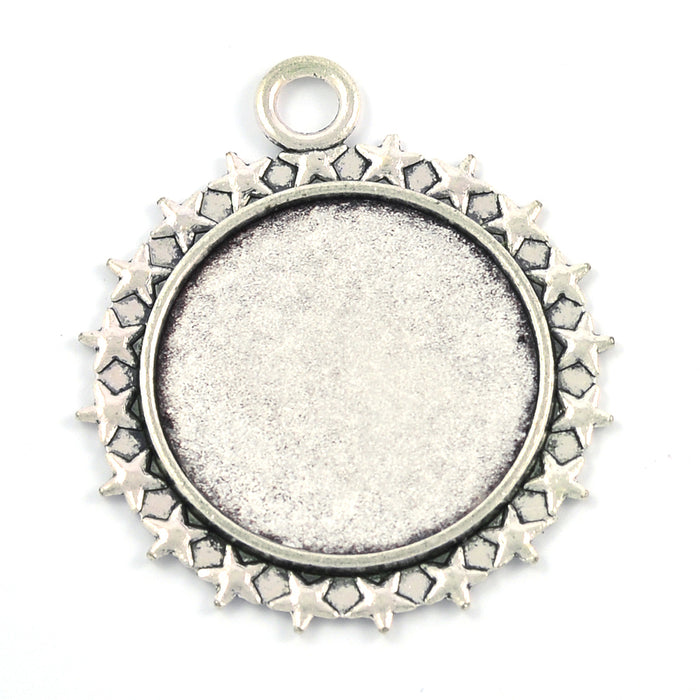 Ramberlock med stjärnor, antiksilver, 25mm