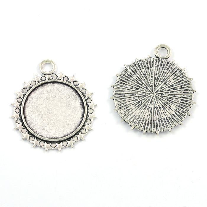 Ramberlock med stjärnor, antiksilver, 25mm