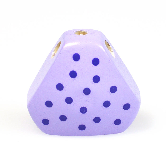Trekantig träkropp, lavendel med prickar