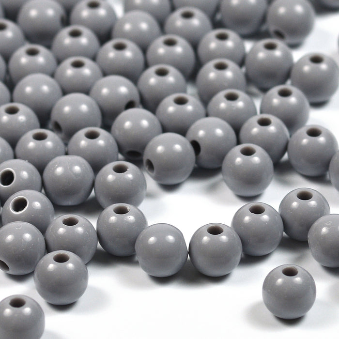 Runda akrylpärlor, grå, 6mm, 300st