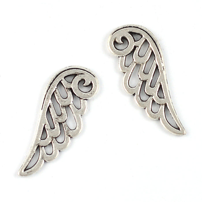 Berlock, vinge, antiksilver, 9x24mm, 10st