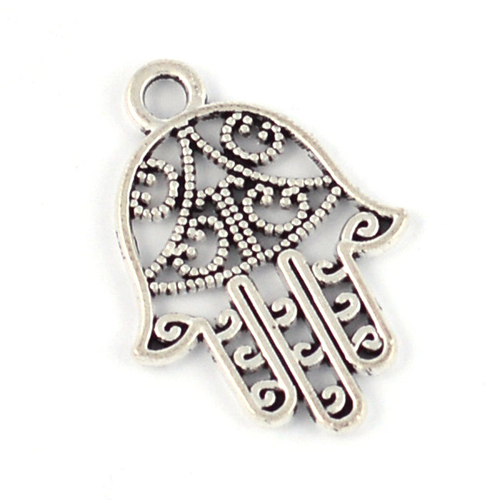 Berlock, Hamsas hand, antiksilver, 15x18mm, 10st