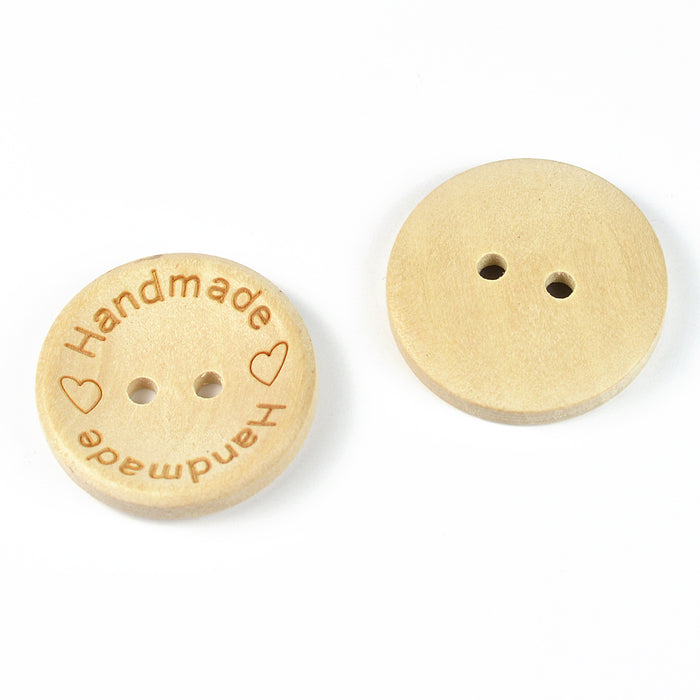 Naturliga träknappar "handmade" 25mm, 10-pack