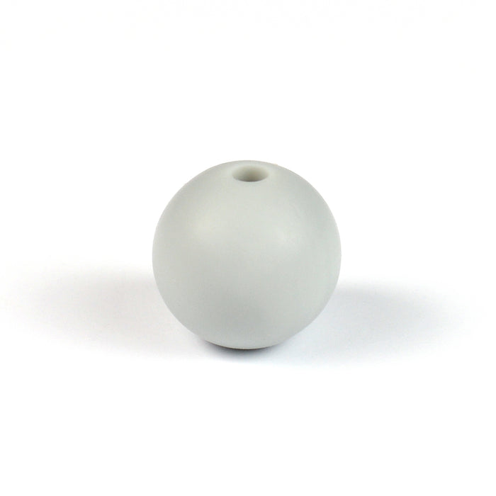 Silikonpärlor, ljusgrå, 12mm