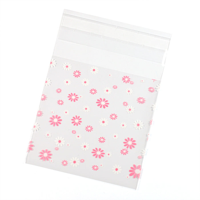 Plastpåsar med blommor, 7x10cm