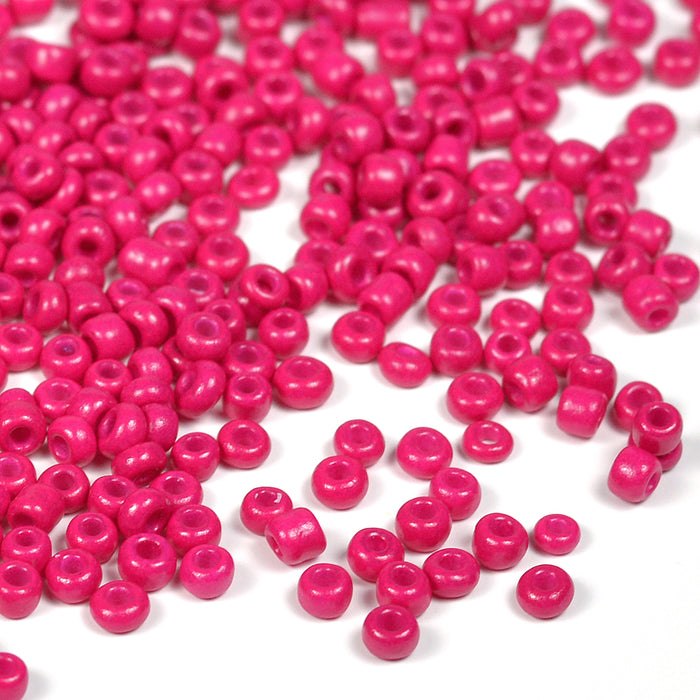 Seed Beads, 3mm, opak fuchsia, 30g