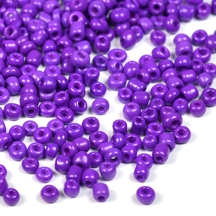 Seed Beads, 3mm, opak lila, 30g