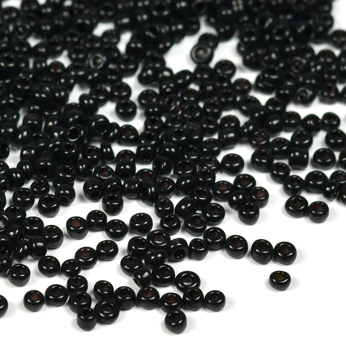 Seed Beads, 2mm, opak svart, 30g