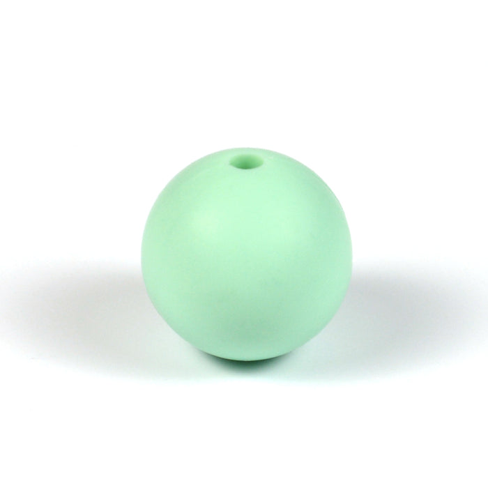 Silikonpärlor, mint, 15mm