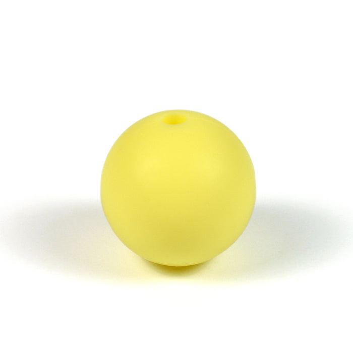 Silikonpärlor, pastellgul, 15mm