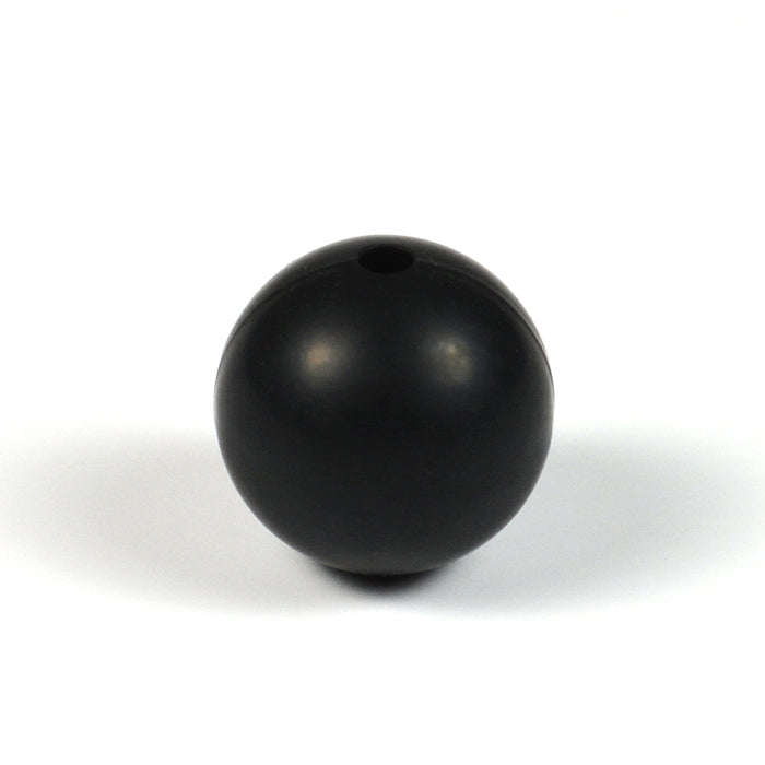 Silikonpärlor, svart, 15mm