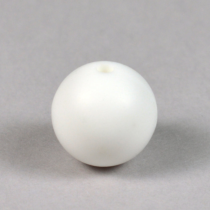 Silikonpärlor, vit, 19mm