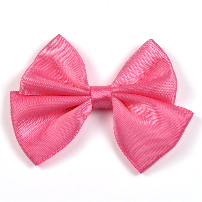Dubbel rosett av sidenband, 55mm, rosa