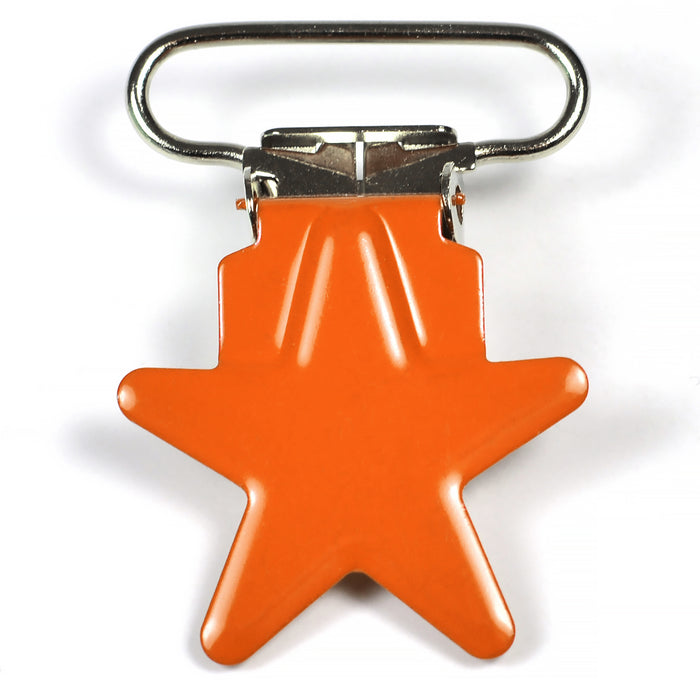 Metallclips, stjärna, orange