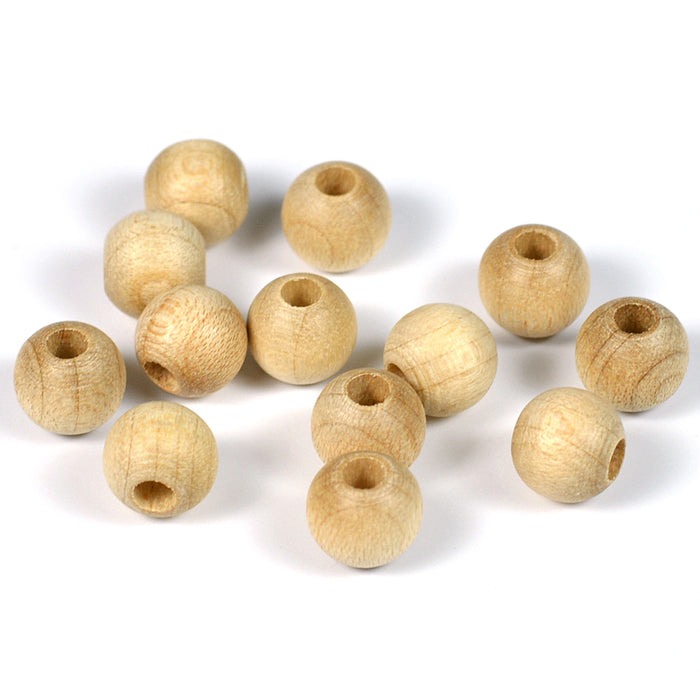 Träpärlor, 8mm, obehandlad, 60st