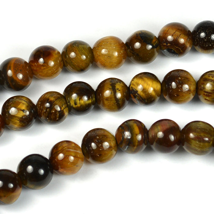 Tigeröga pärlor, 6mm