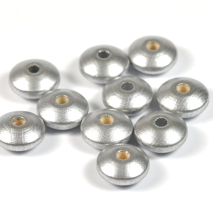 Stora trälinser, silver, 40st