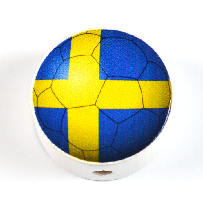 Motivpärla i trä, fotboll "Sverige"