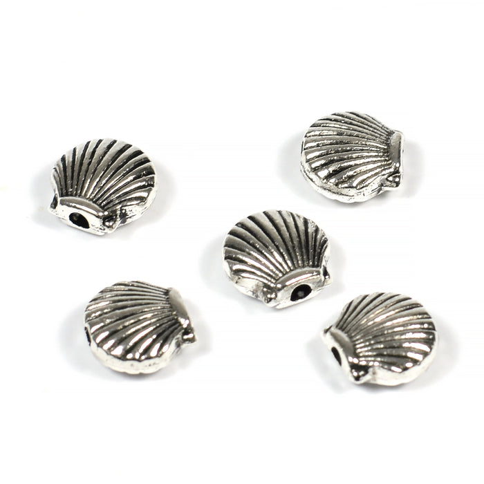 Metallpärlor, snäckor, antiksilver, 9x8mm, 10st