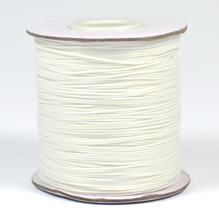 Vaxat polyestersnöre, vit, 0,6mm, 10m