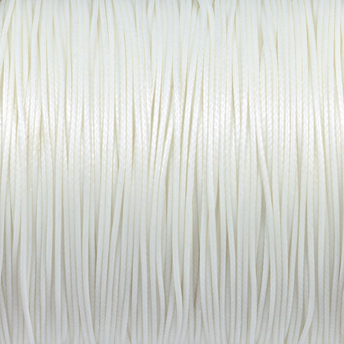 Vaxat polyestersnöre, vit, 0,6mm, 10m