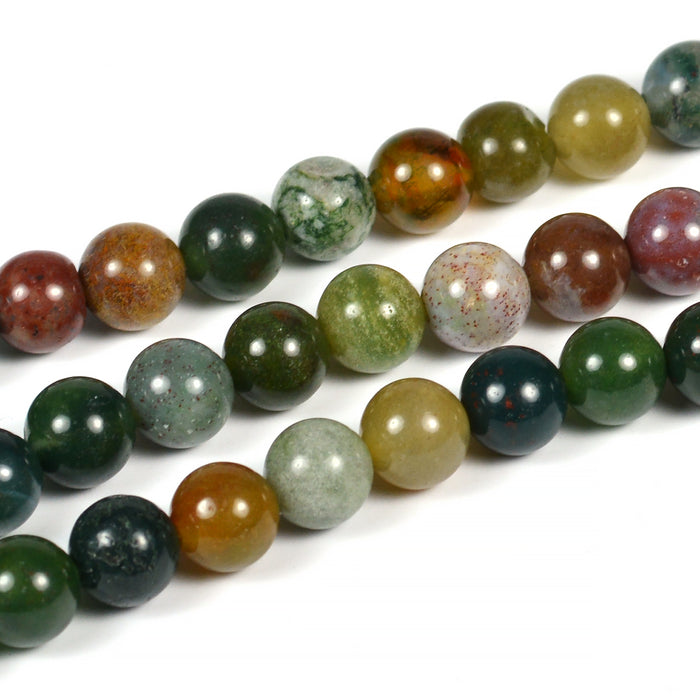 Indian agat pärlor, grön-mix, 6mm