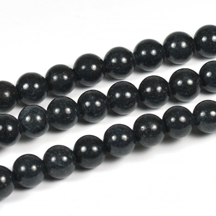 Mashan jade pärlor, antracit, 6mm