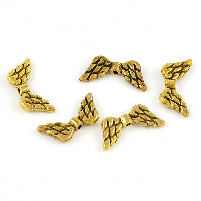Änglavingar, antikguld, 20x9mm, 10st