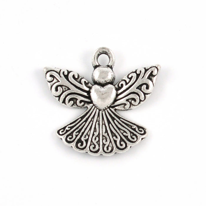 Berlock, ängel med hjärta, 23x22mm, 5st