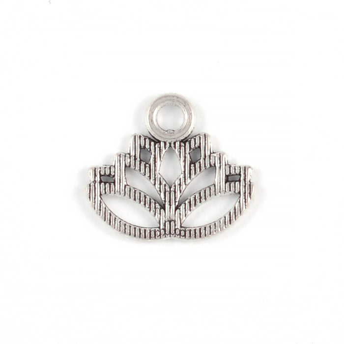 Berlock, lotus, antiksilver, 17x15mm, 10st