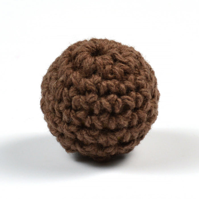 Virkad pärla, chokladbrun, 20mm