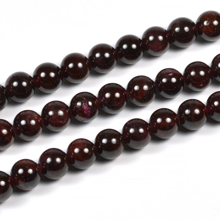 Granat pärlor, 6mm